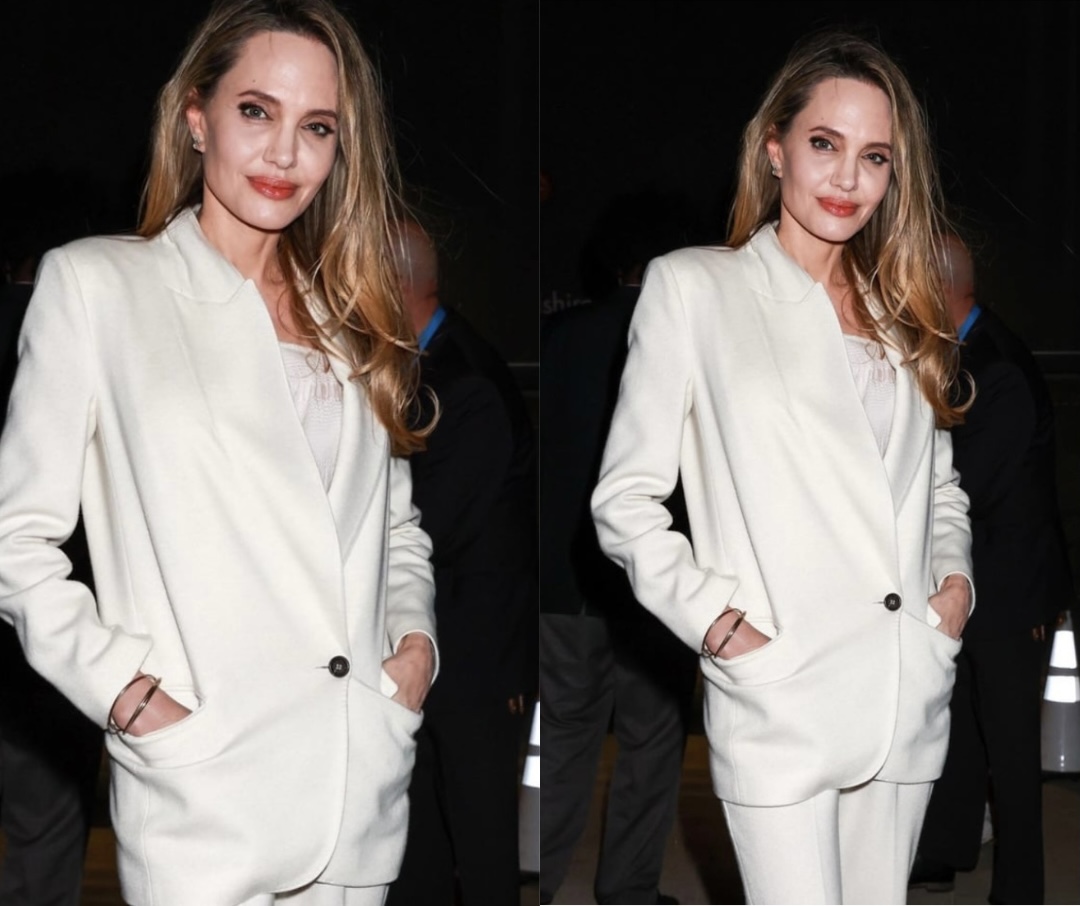 Angelina Jolie Sizzles In White Suit For New Movie Maria Los Angeles Screening 